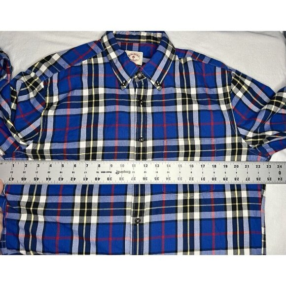 BROOKS BROTHERS "Red Fleece" Plaid Flannel Mens L Soft Thin Preppy Old Money EUC - Picture 4 of 12
